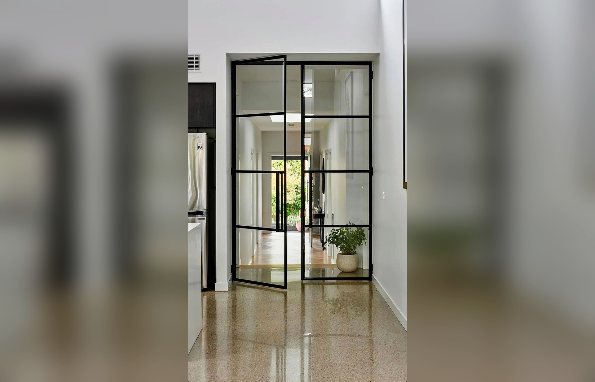 Bespoke internal steel doors with glass, manufactured and installed in the UK